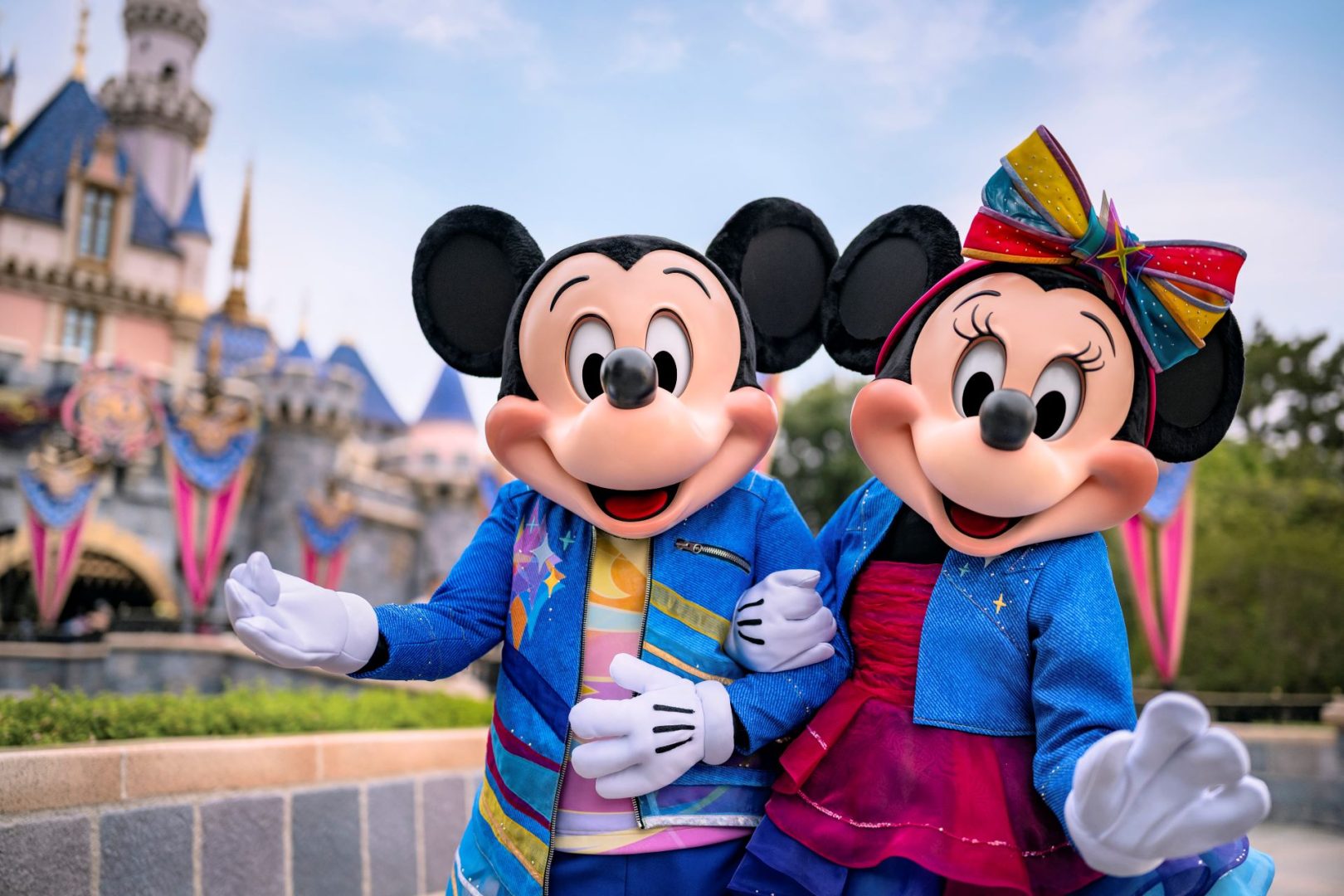 Mickey and Minnie at Disneyland Park for the 70th Anniversary