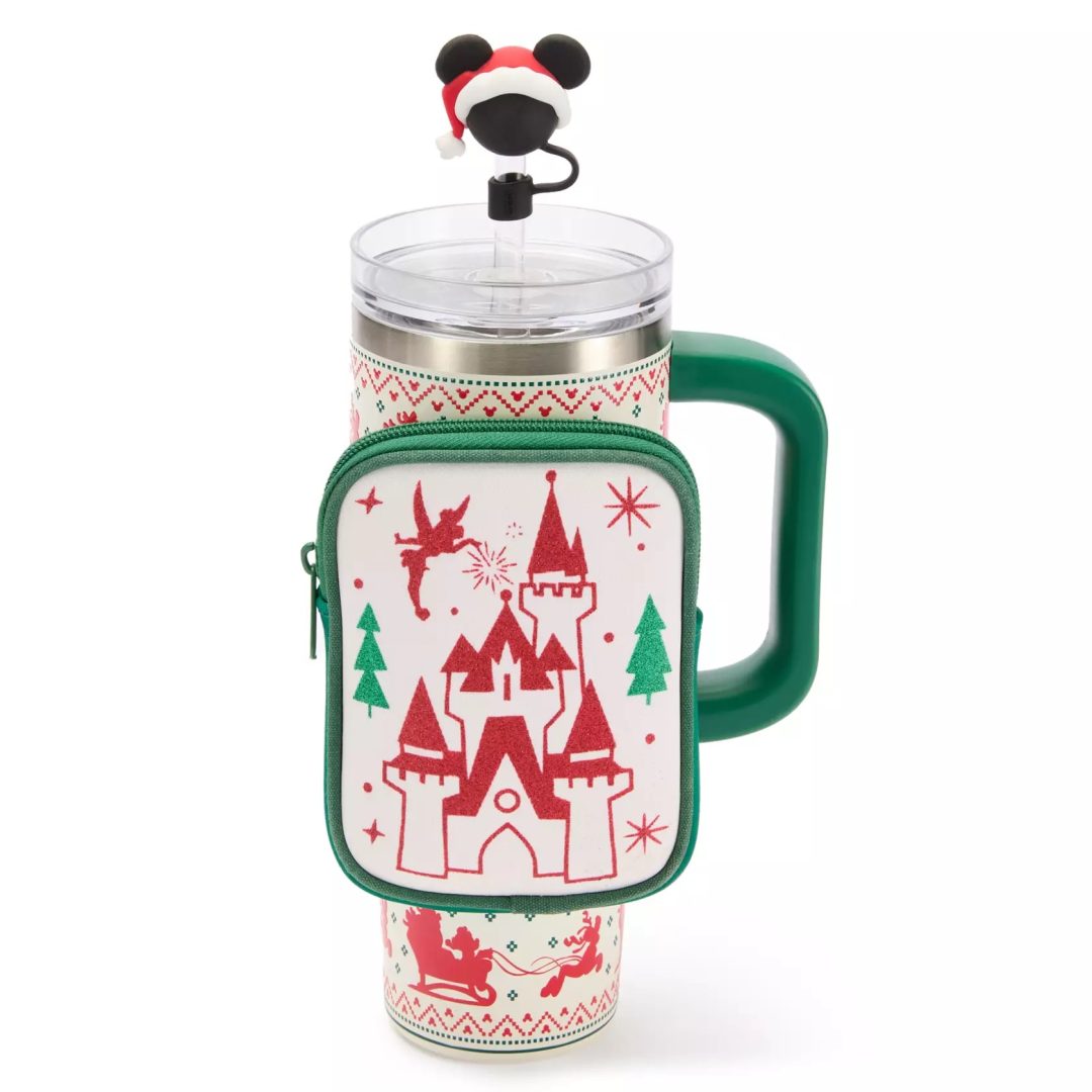 Disney Store and Disney Parks Santa Mickey Mouse Holiday Stainless Steel Travel Tumbler 