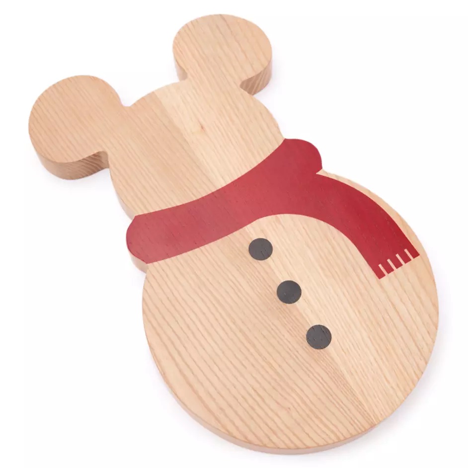 Disney Store and Disney Parks Mickey Mouse Wooden Snowman Serving Board 