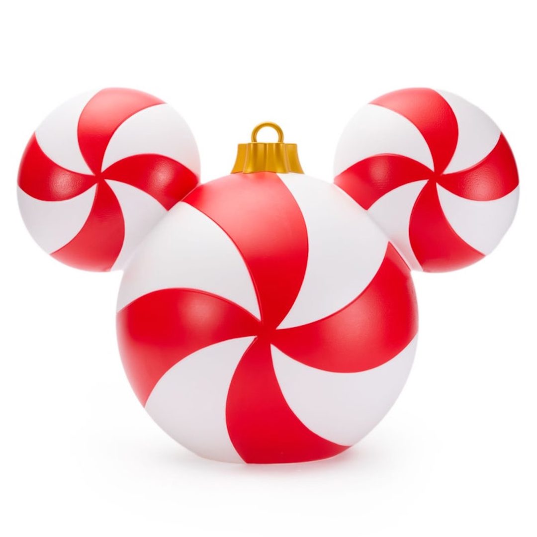 Mickey Mouse Icon Peppermint Swirl Light-Up Ornament 
