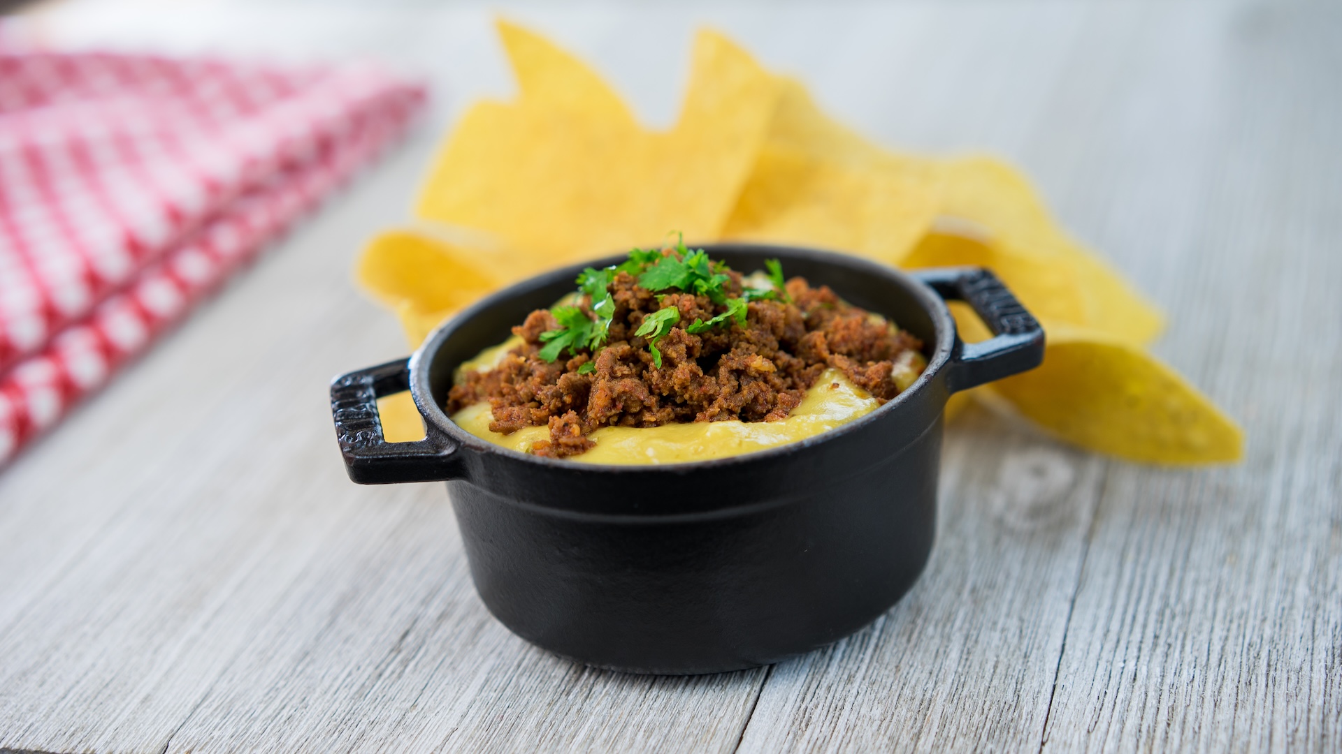 Chorizo Queso Fundido with tortilla chips