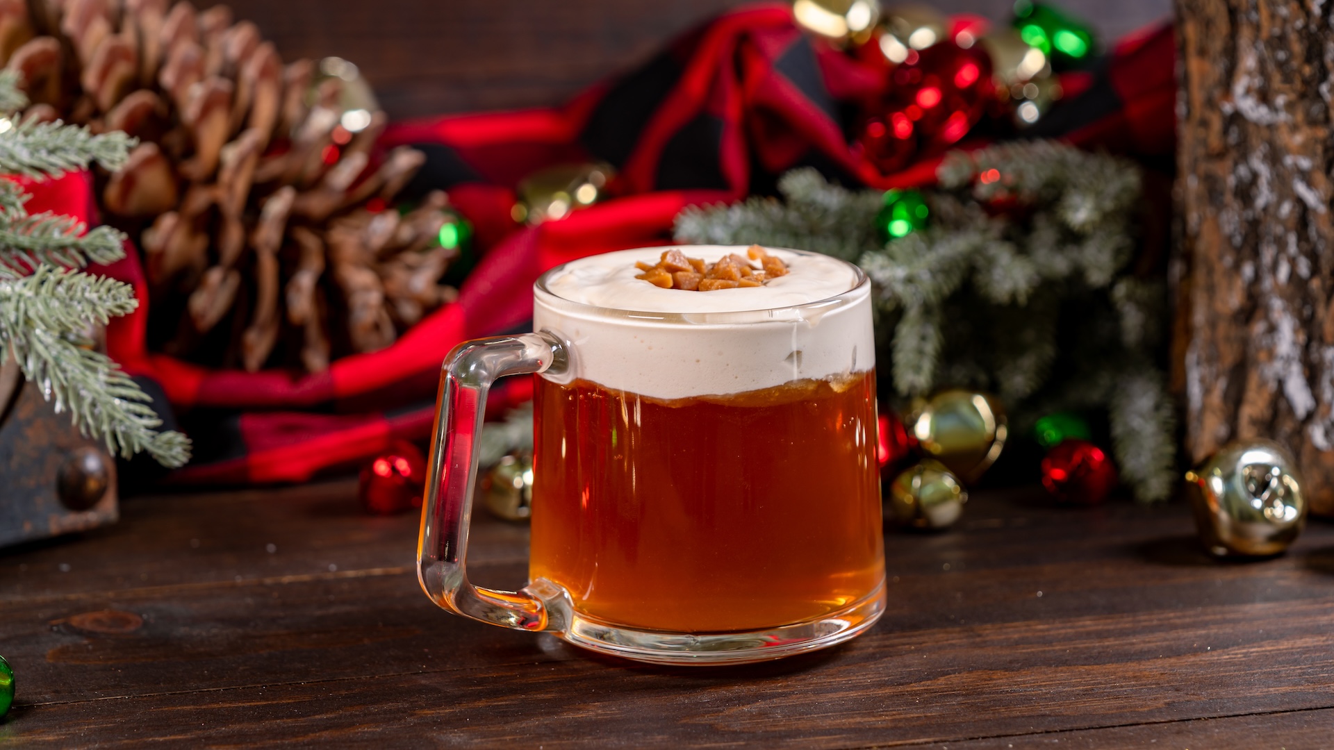 Hot Spiced Apple Cider topped with caramel whipped cream (Non-alcoholic) (New) 