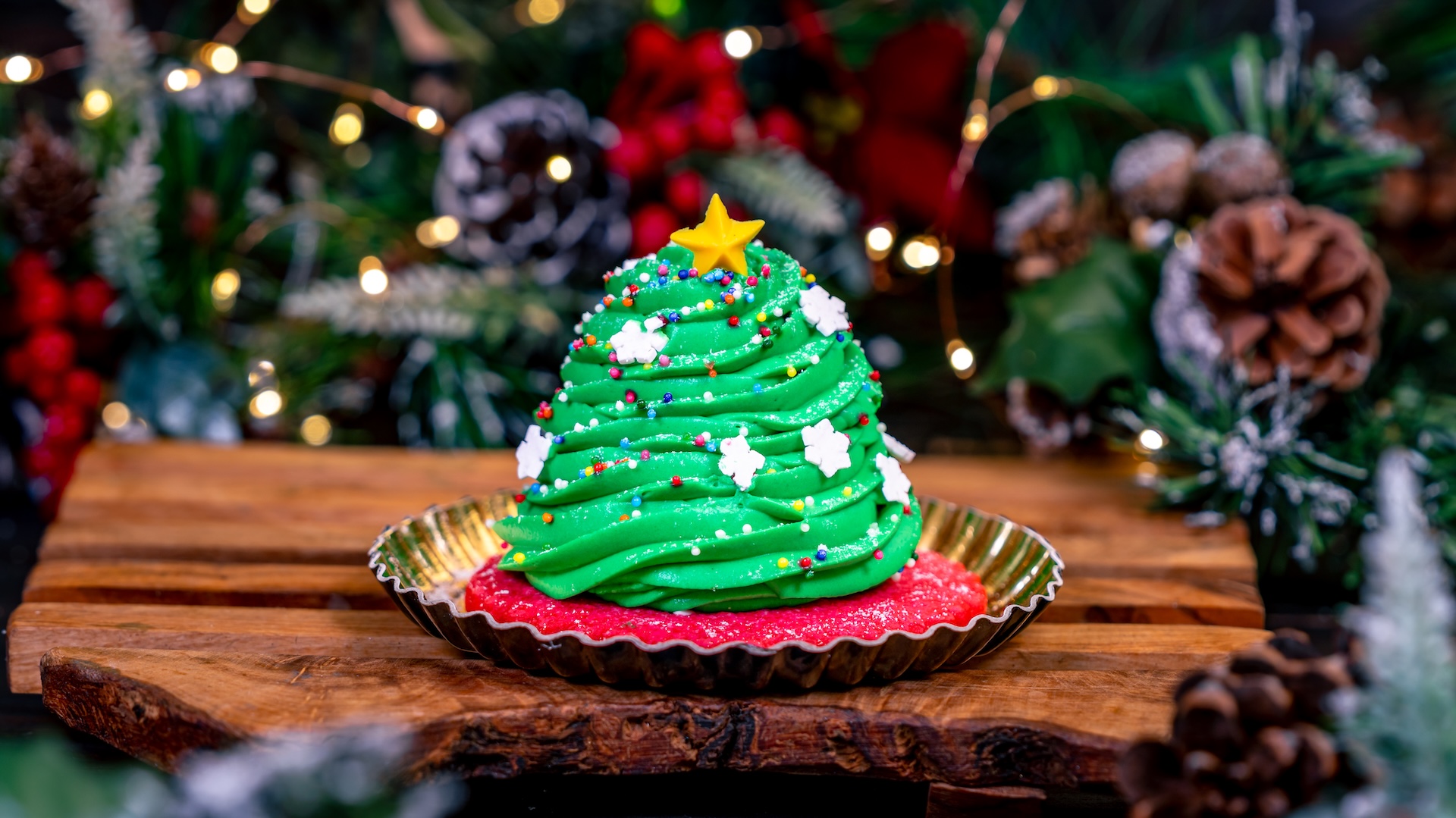 Holiday Stuff: Traditional grey stuff with holiday sprinkles and a white chocolate star 