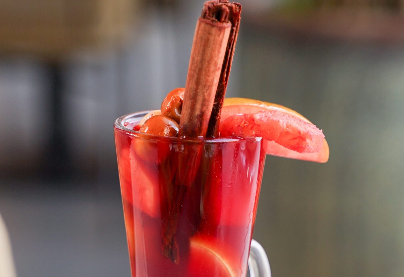 Ponche: Dried fruit, cinnamon, piloncillio, hibiscus, and nanchas (Non-alcoholic) 