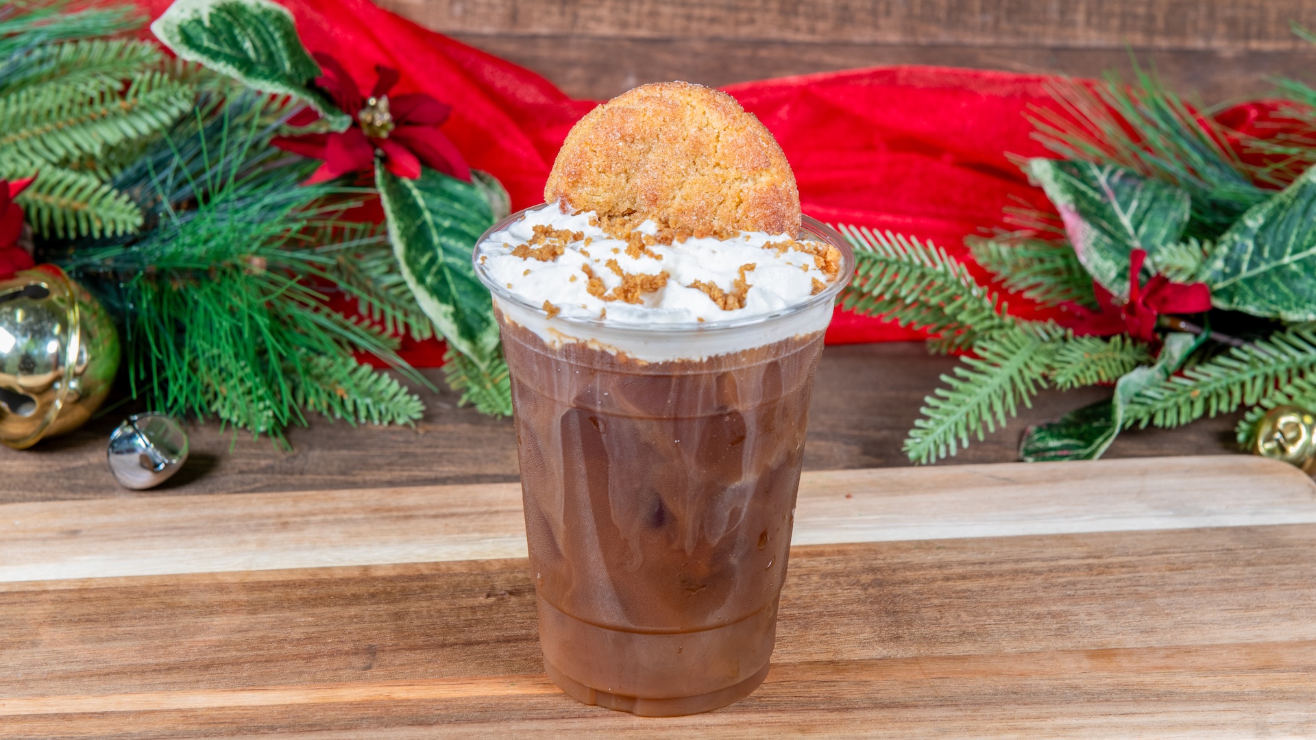 Snickerdoodle Cold Brew: Snickerdoodle cookie-flavored cold brew garnished with whipped topping, snickerdoodle cookie dust, and a snickerdoodle cookie (Non-alcoholic) 