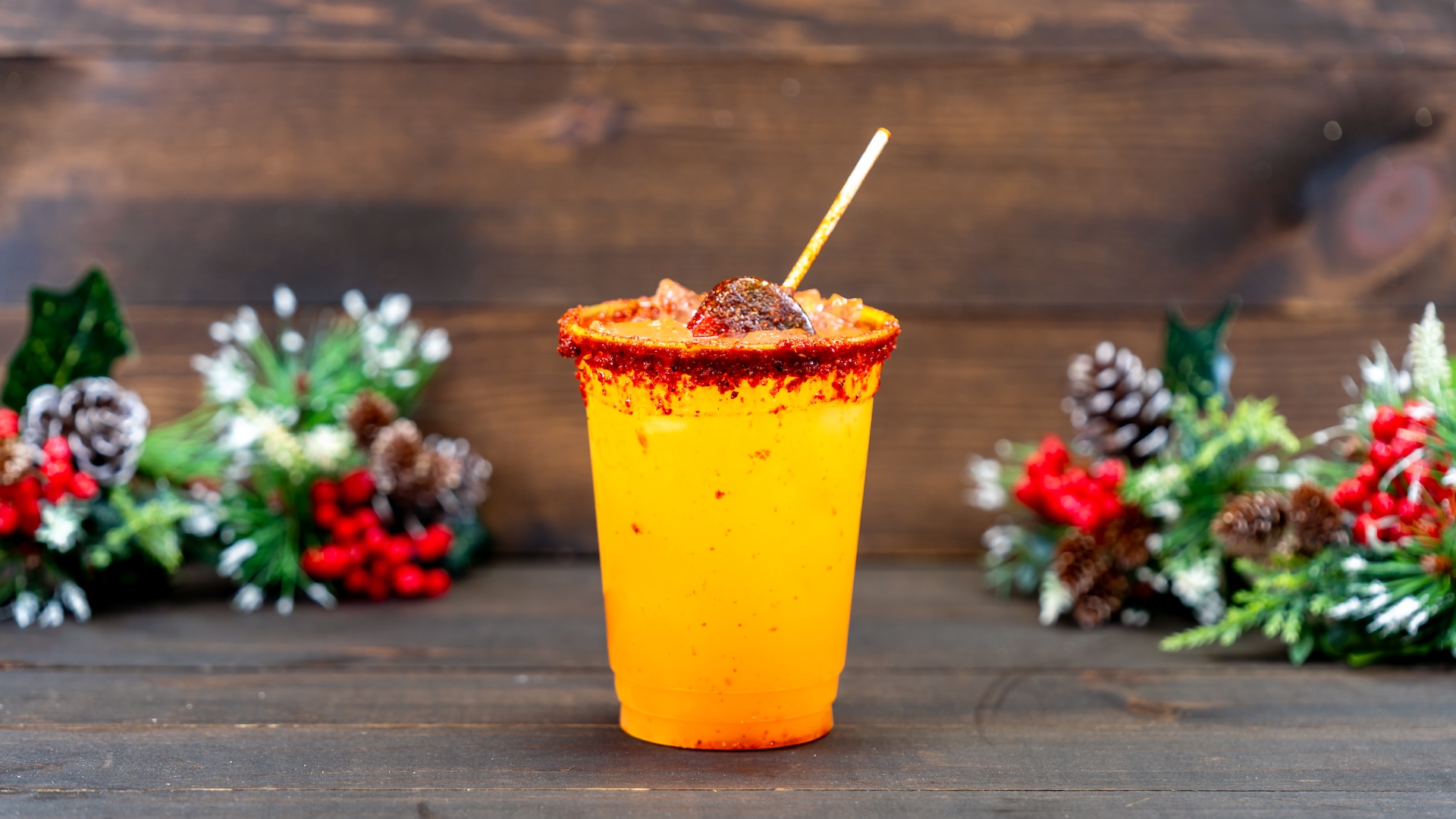 Watermelon Pineapple Margarita: Tequila, watermelon schnapps, and pineapple juice with a chile-lime-seasoned rim 