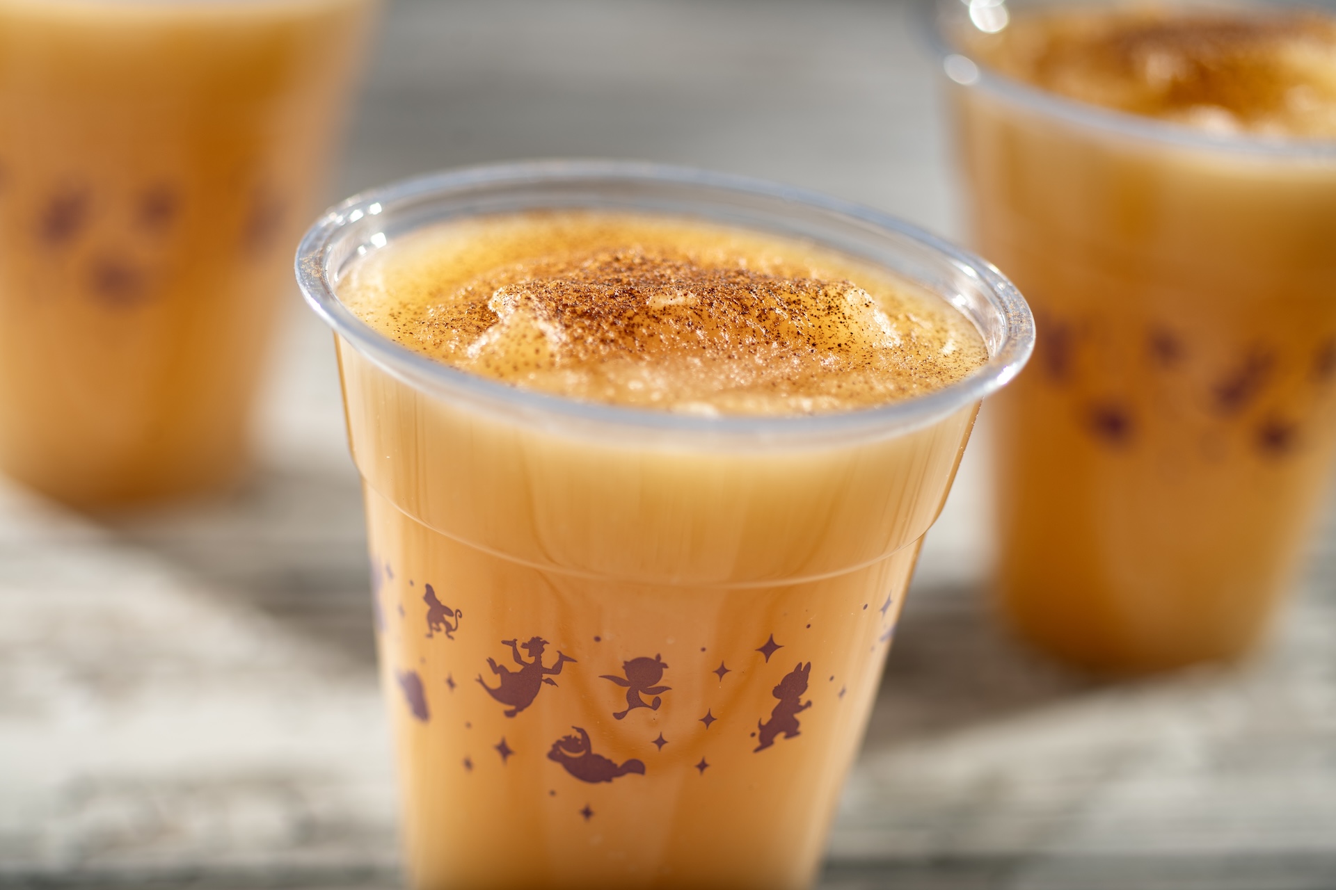 Apple Pie Frozen Slush: Frozen Minute Maid Apple Juice with cinnamon syrup topped with cinnamon and sugar (Non-alcoholic) (Spirited version available with apple pie moonshine) (New)