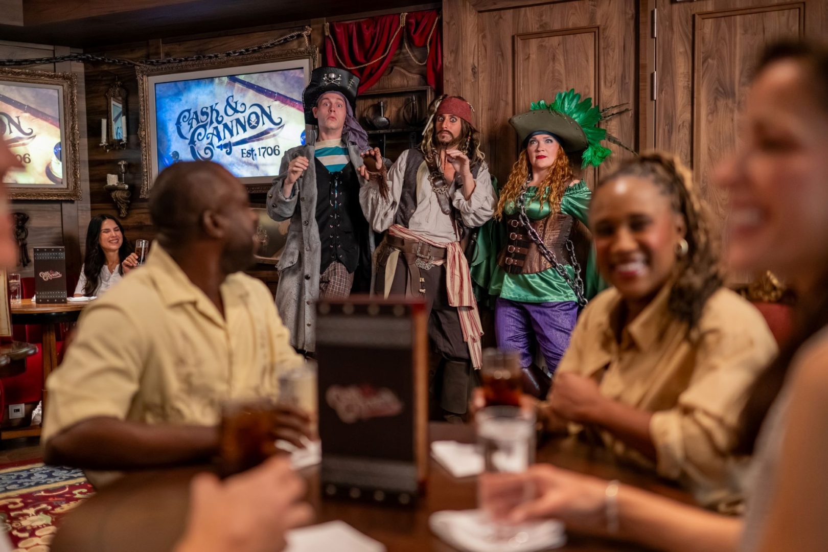 Cask and Cannon on the Disney Destiny with Jack Sparrow