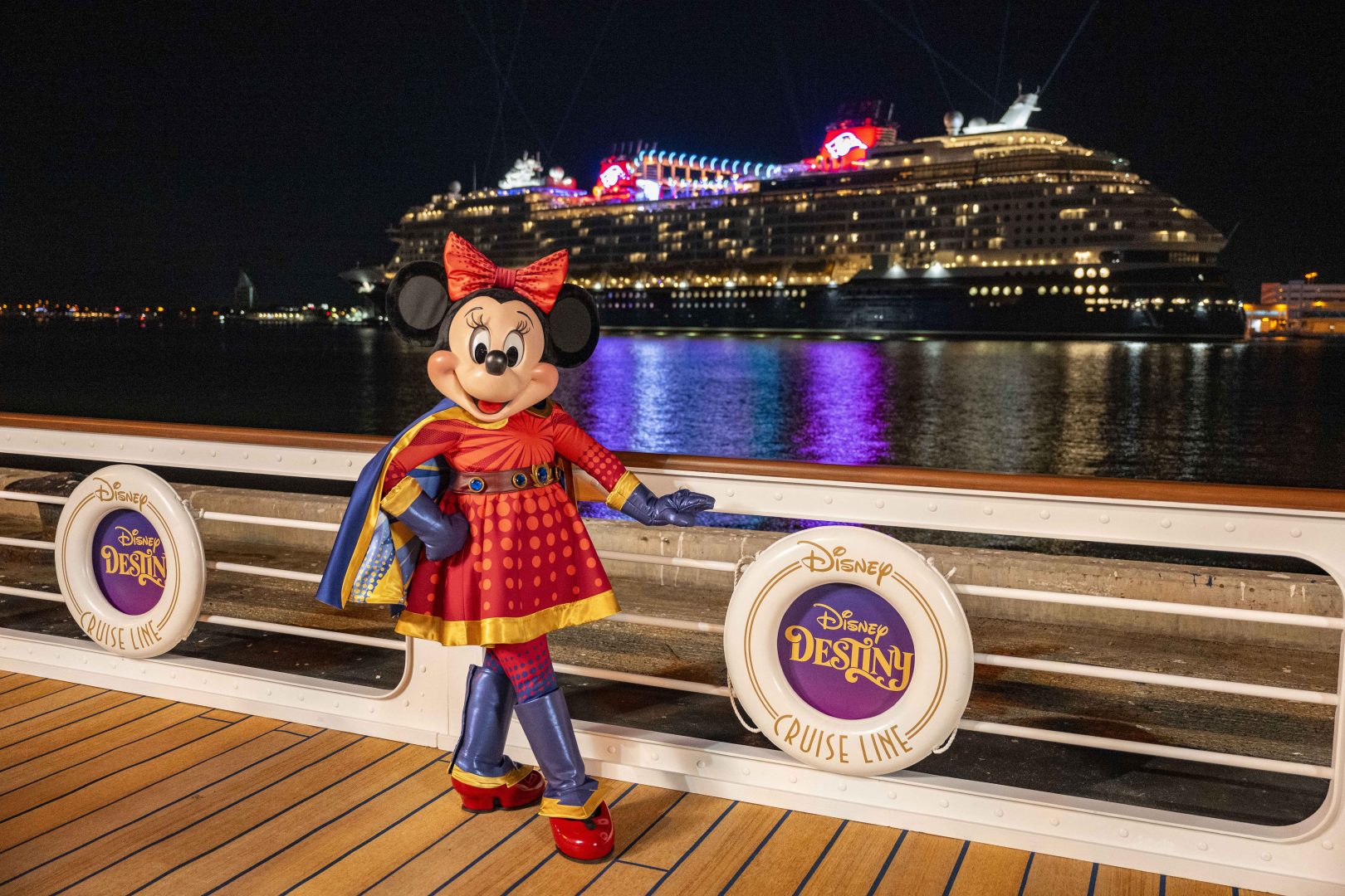 Minnie Mouse at Disney Destiny Ship Arrival for Disney Cruise Line