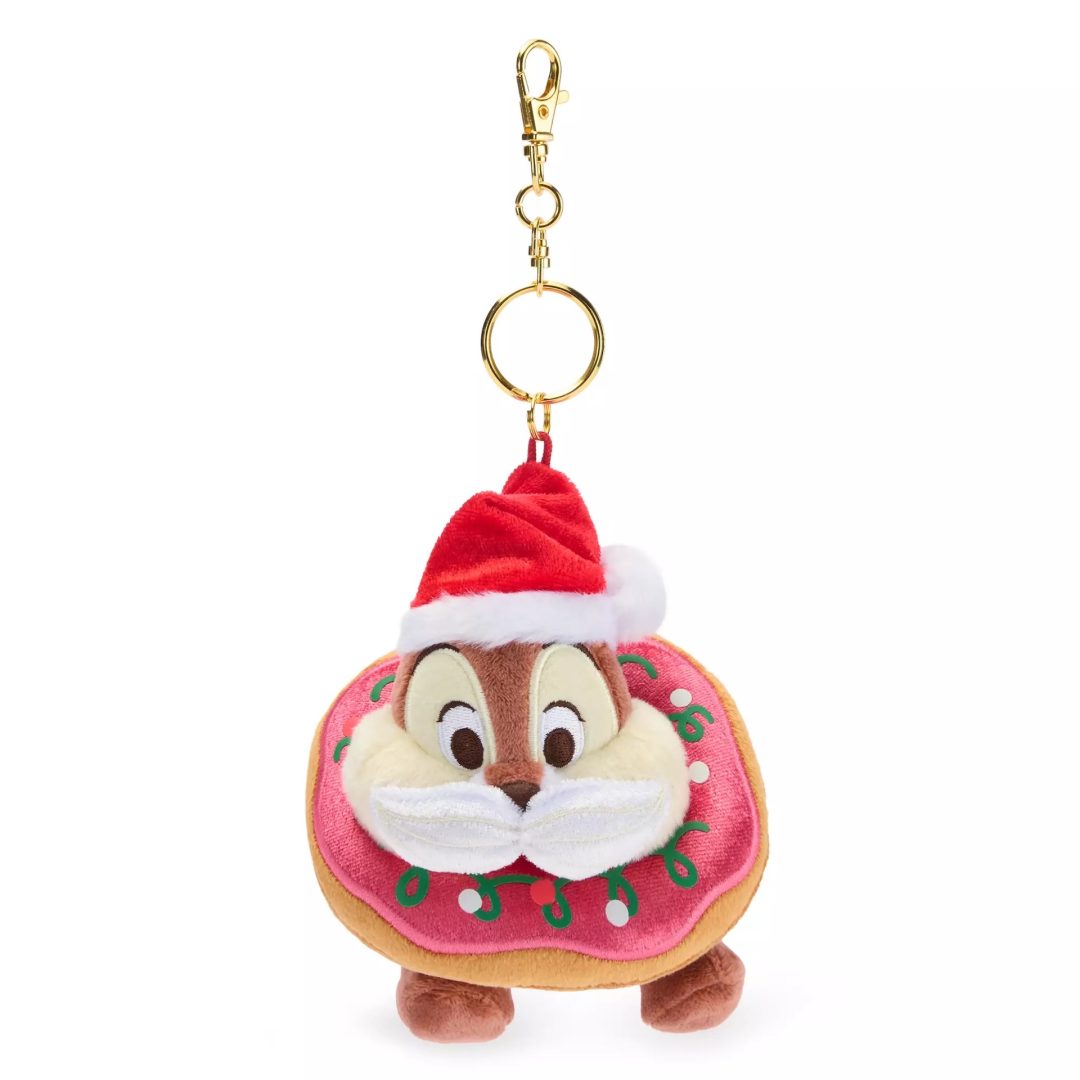 Chip Santa Donut Plush Keychain by Disney Store Japan 