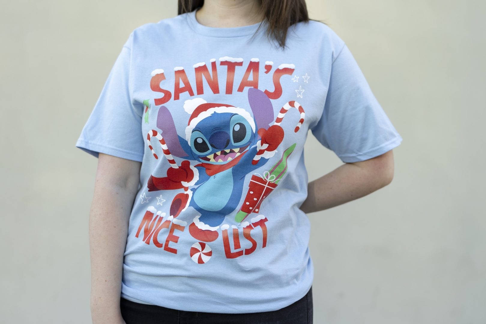 Disney Stitch Christmas Santa's Nice List Funny Holiday T-Shirt 