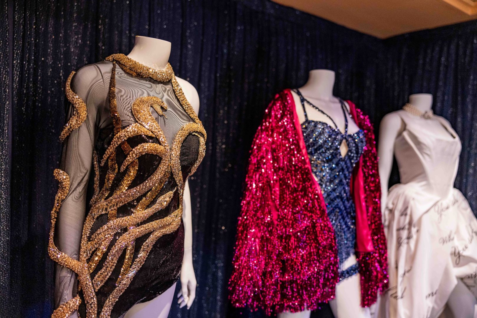 Taylor Swift Eras Tour costume exhibit at Walt Disney Presents inside Disney’s Hollywood Studios