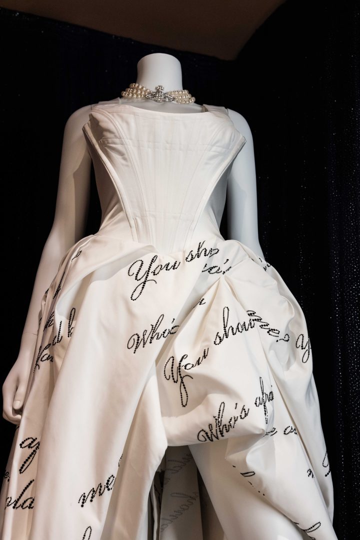 Taylor Swift THE TORTURED POETS DEPARTMENT” dress by Vivienne Westwood on display at Disney World