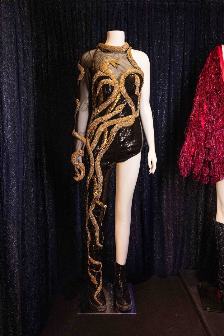 Taylor Swift Eras Tour “reputation" costume on exhibit at Hollywood Studios