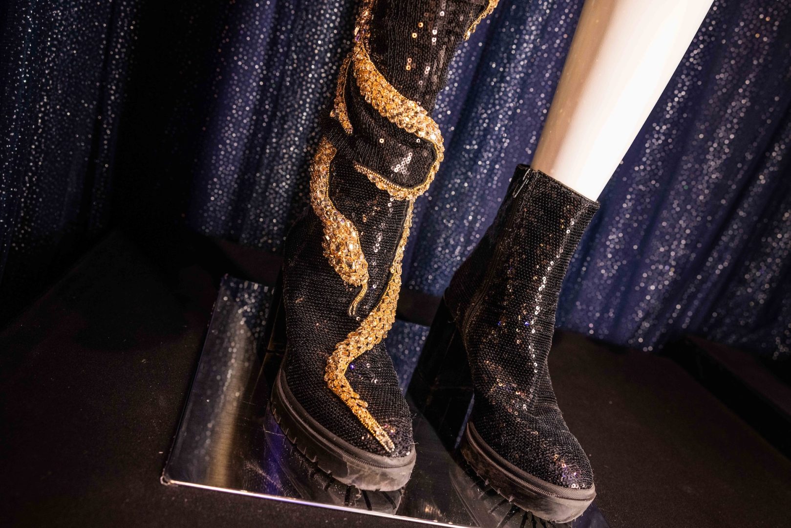 Taylor Swift Eras Tour “reputation" boots as seen at Hollywood Studios