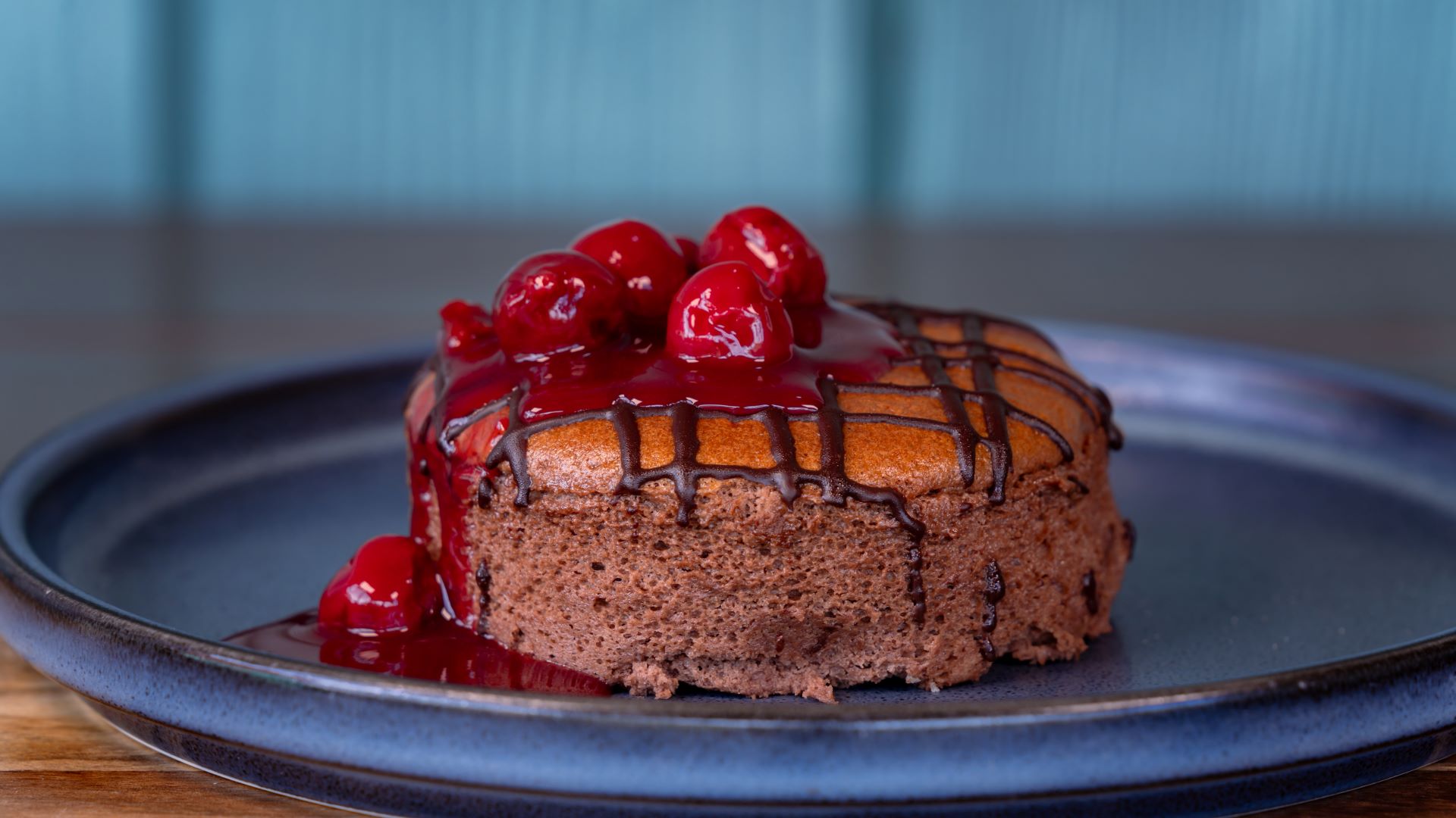 Chocolate Japanese-Style Fluffy Cheesecake at Aunt Cass Cafe