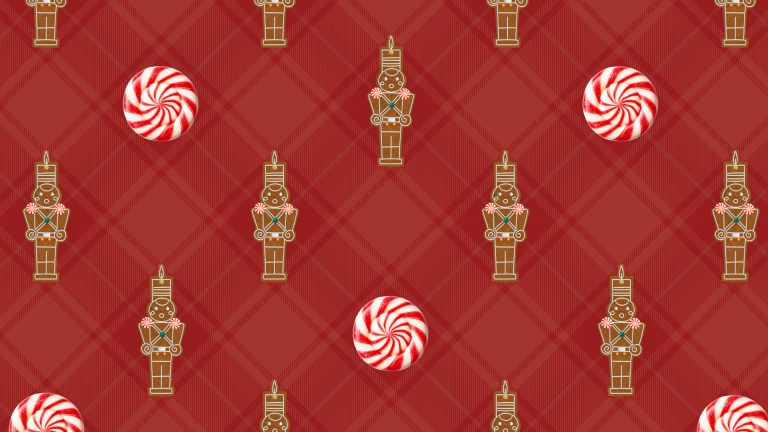 Disney Parks Blog 2025 Wallpapers - Peppermint and Gingerbread - Red