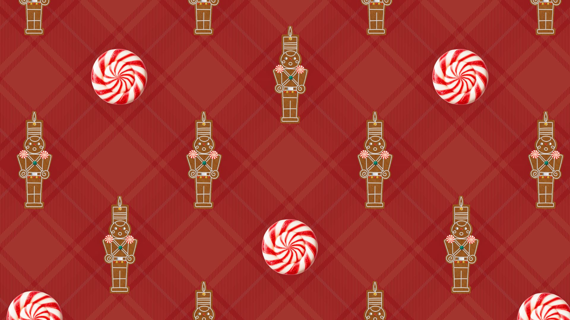 Disney Parks Blog 2025 Wallpapers - Peppermint and Gingerbread - Red