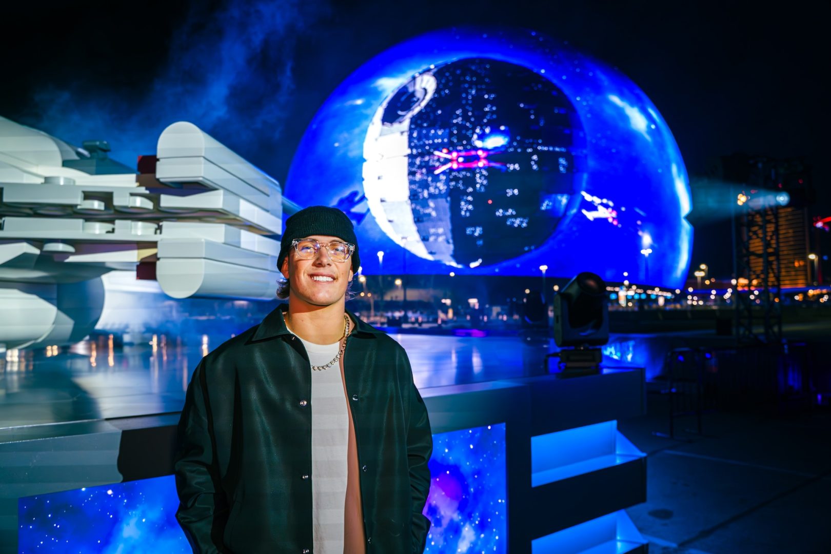 Jaxson Dart Sphere in Las Vegas is Transformed into a LEGO Star Wars Death Star