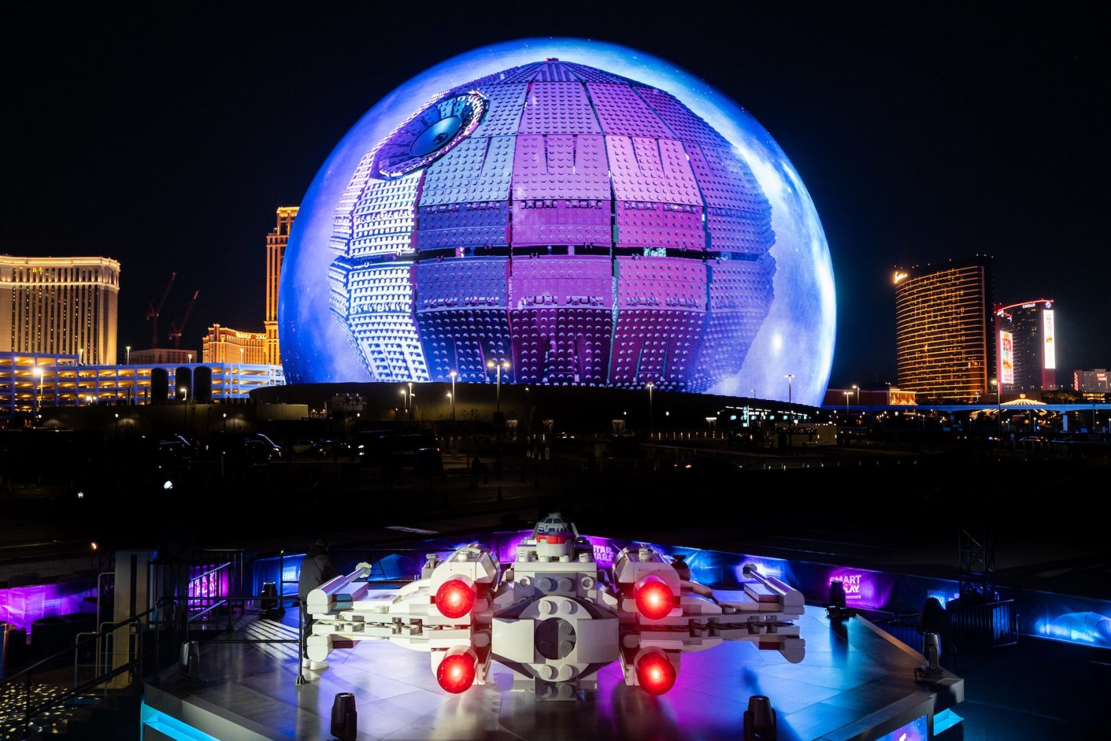 Sphere in Las Vegas is Transformed into a LEGO Star Wars Death Star