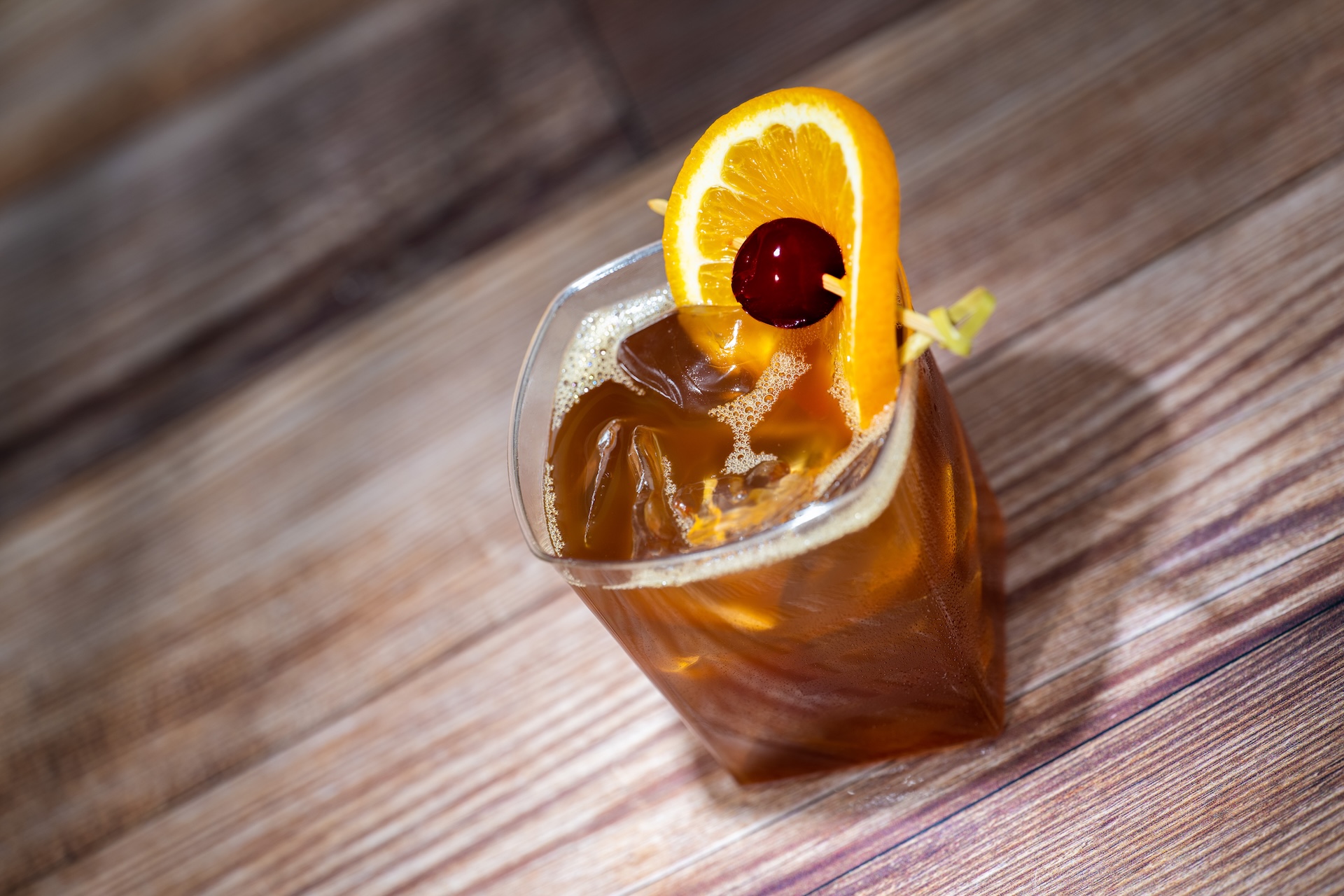 Coffee Old Fashioned Cocktail: Joffrey's Cold Brew Coffee, simple syrup, orange bitters, and Jim Beam Kentucky Straight Bourbon Whiskey