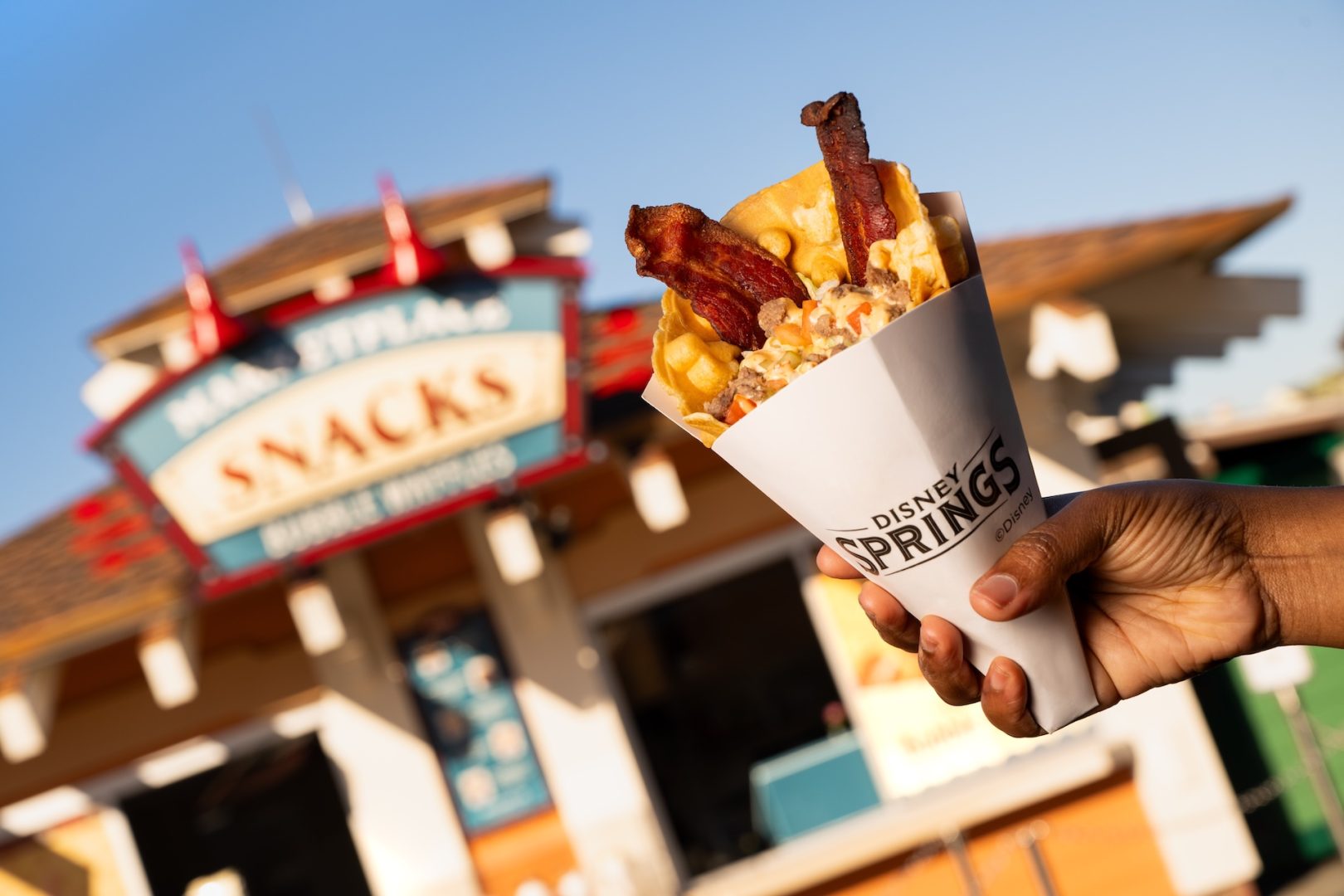 Bacon Cheeseburger Waffle Marketplace Snacks Disney Springs